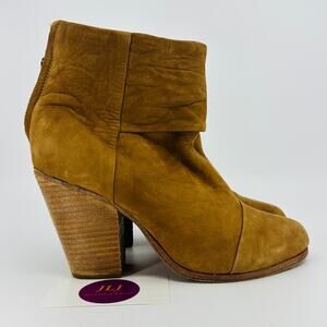 Rag & Bone Women's Newbury Tan Nubuck Leather Ankle Booties Size 38 EU/ 8 US